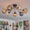 Gastor Plafondlamp - Glas Amber, Duidelijk, Rookkleurig, 7-lichts