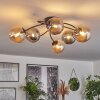Chehalis Plafondlamp - Glas Amber, Rookkleurig, 6-lichts
