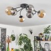 Chehalis Plafondlamp - Glas Amber, Rookkleurig, 6-lichts