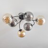 Chehalis Plafondlamp - Glas Amber, Rookkleurig, 6-lichts