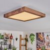 Bealeton Plafondlamp LED Bruin, houtlook, 1-licht