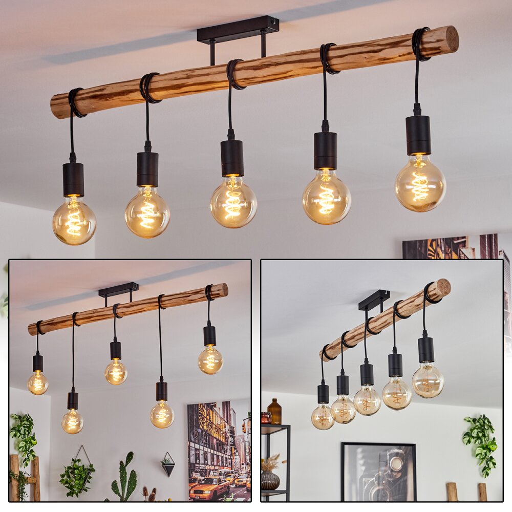 Soungou Plafondlamp Natuurlijke kleuren, Zwart, 5-lichts main product photo