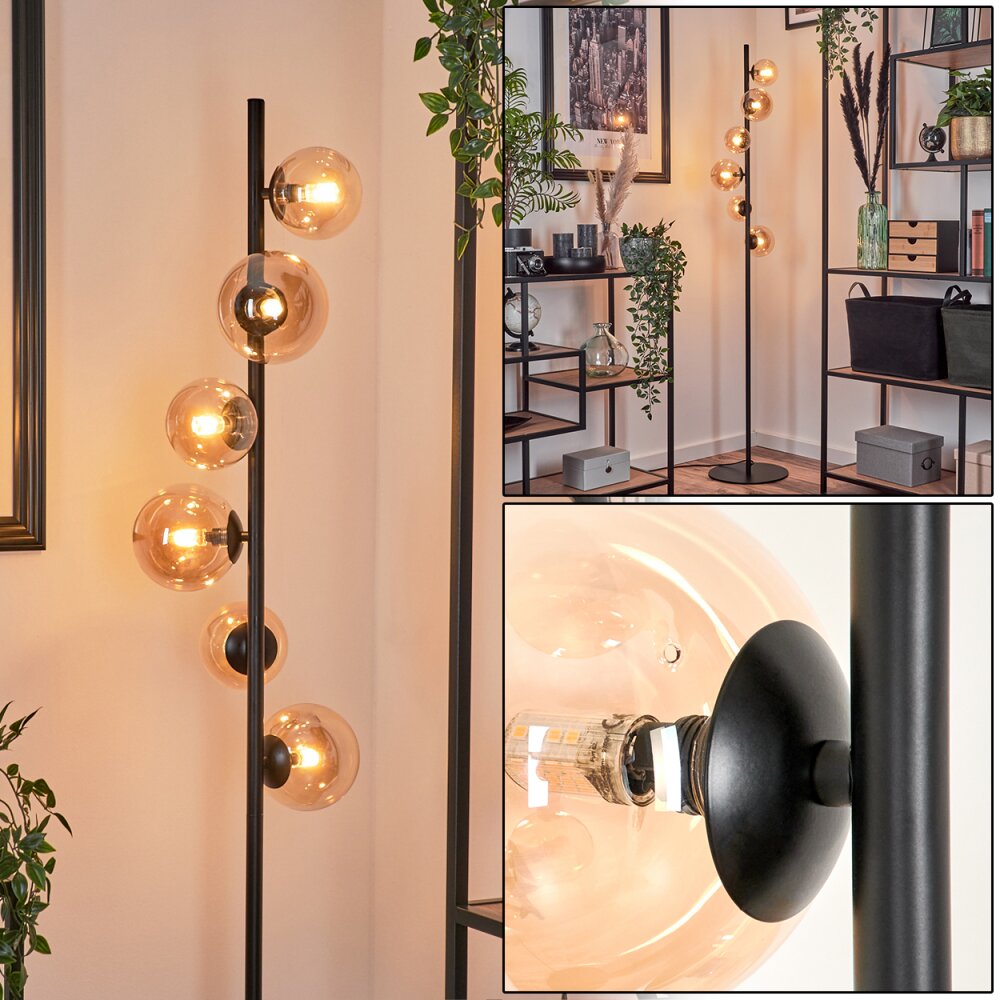 Remaisnil Staande lamp - Glas Amber, 6-lichts main product photo