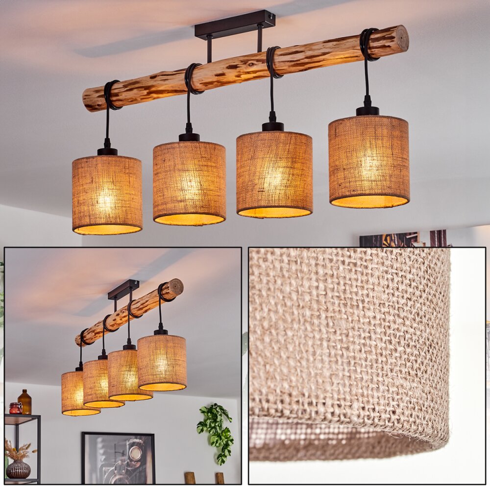 Soungou Plafondlamp Natuurlijke kleuren, Zwart, 4-lichts main product photo