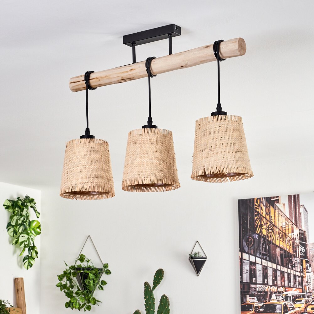Soungou Plafondlamp Natuurlijke kleuren, Zwart, 3-lichts