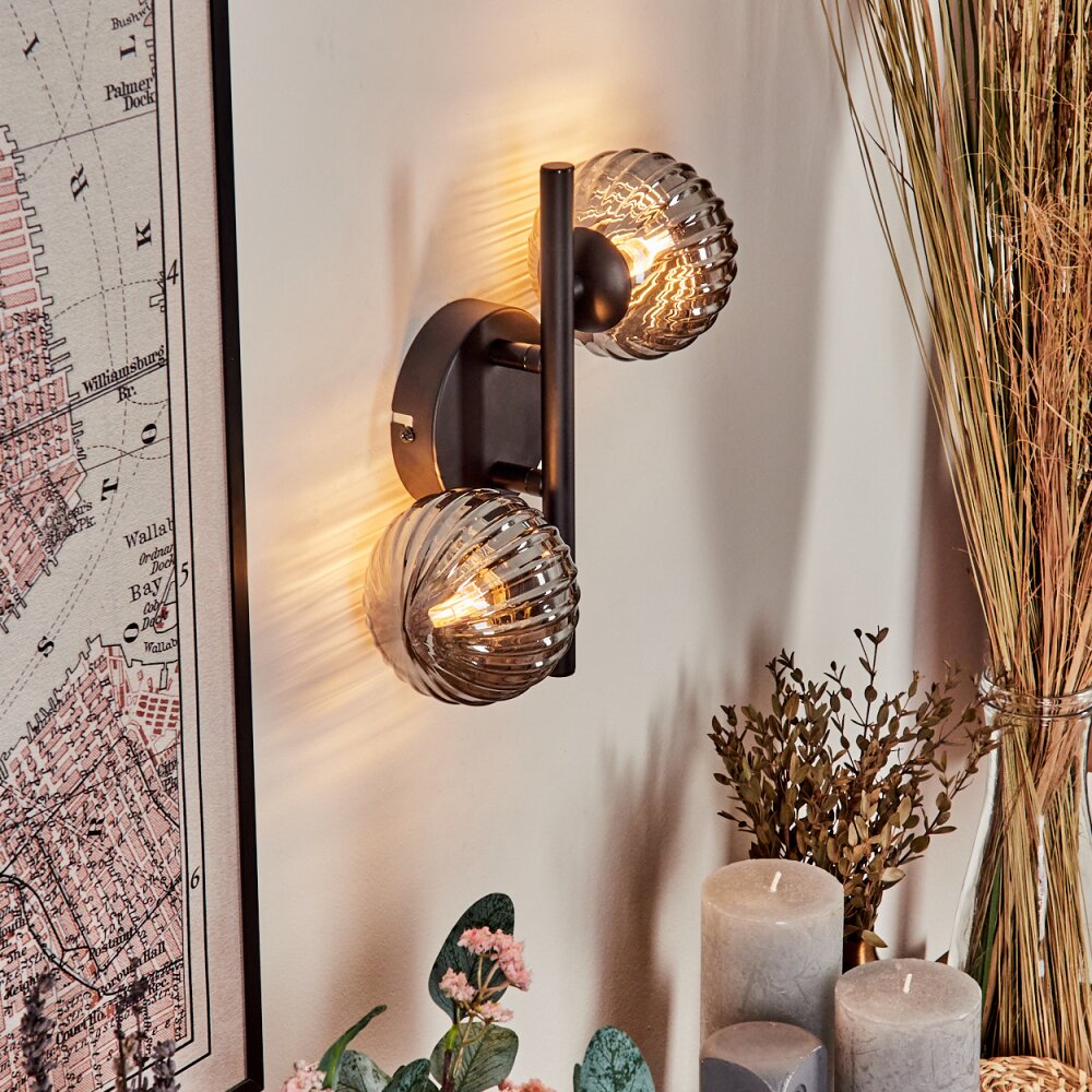 Chehalis Muurlamp - Glas Rookkleurig, 2-lichts