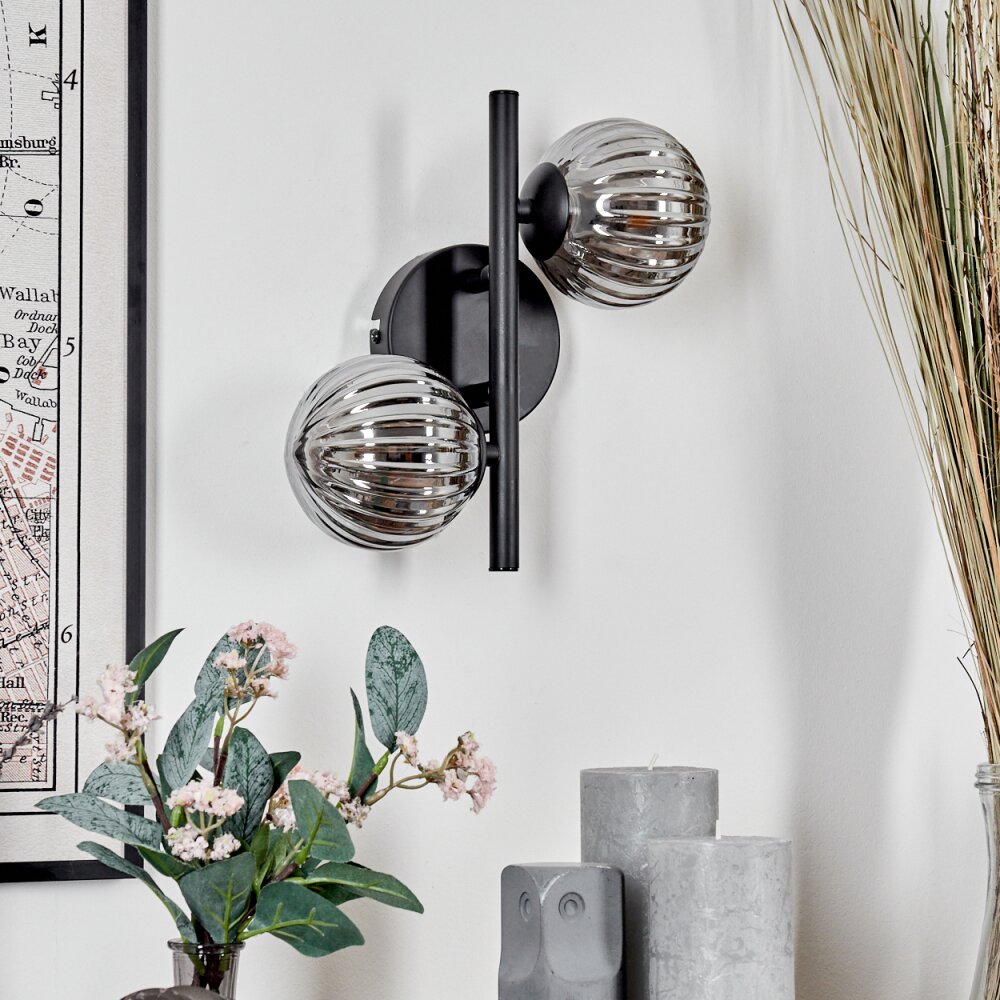 Chehalis Muurlamp - Glas Rookkleurig, 2-lichts