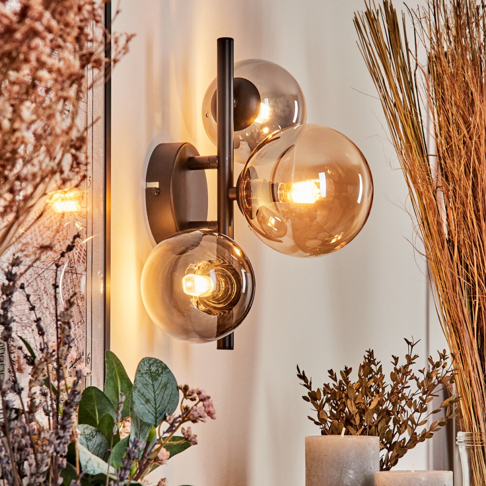 Chehalis Muurlamp - Glas Amber, Duidelijk, Rookkleurig, 3-lichts