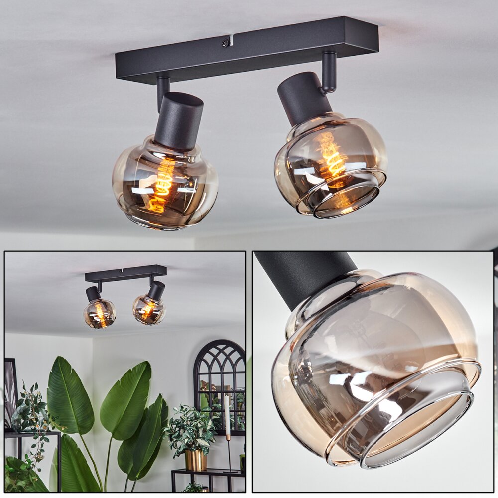 Cevio Plafondlamp Zwart, 2-lichts main product photo