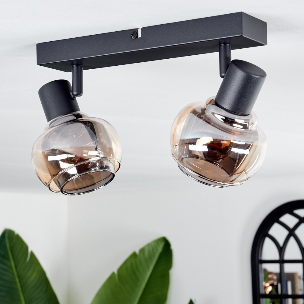 Cevio Plafondlamp Zwart, 2-lichts