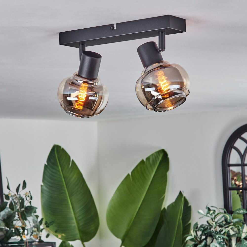 Cevio Plafondlamp Zwart, 2-lichts
