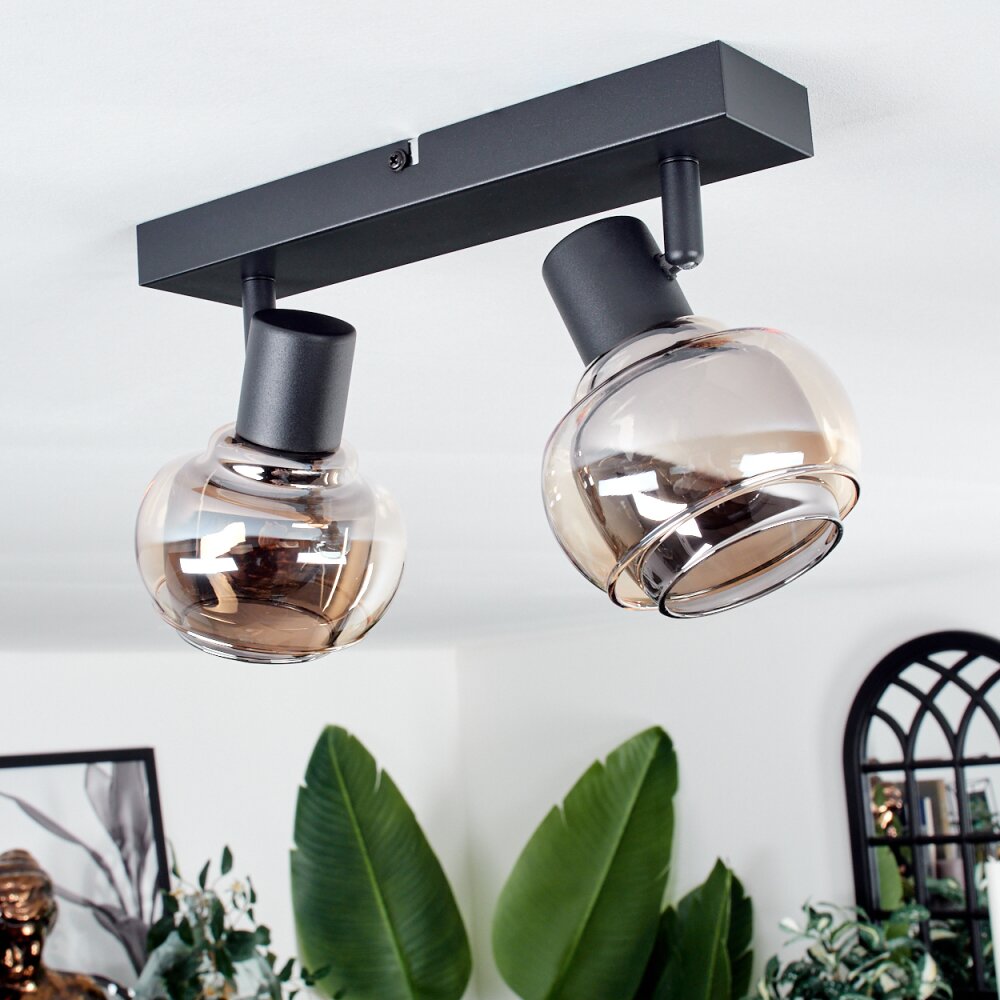 Cevio Plafondlamp Zwart, 2-lichts