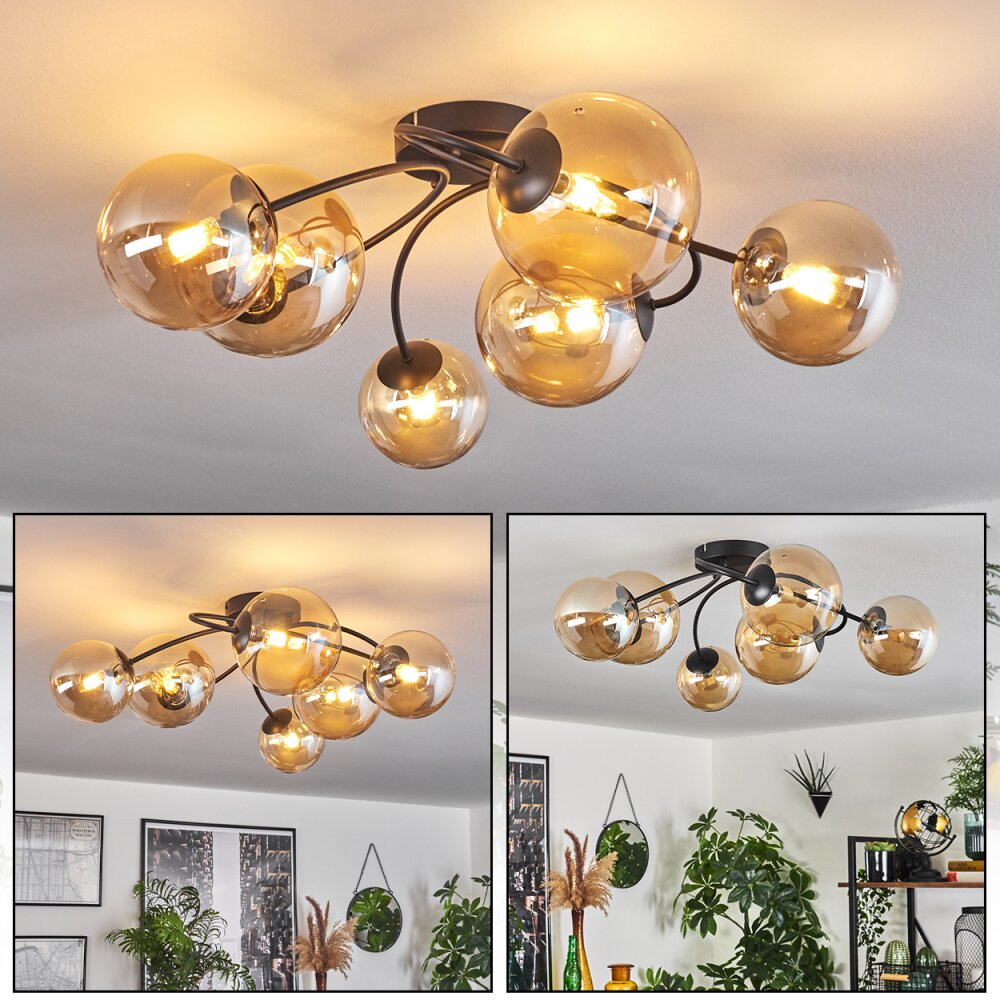 Chehalis Plafondlamp - Glas Amber, 6-lichts main product photo