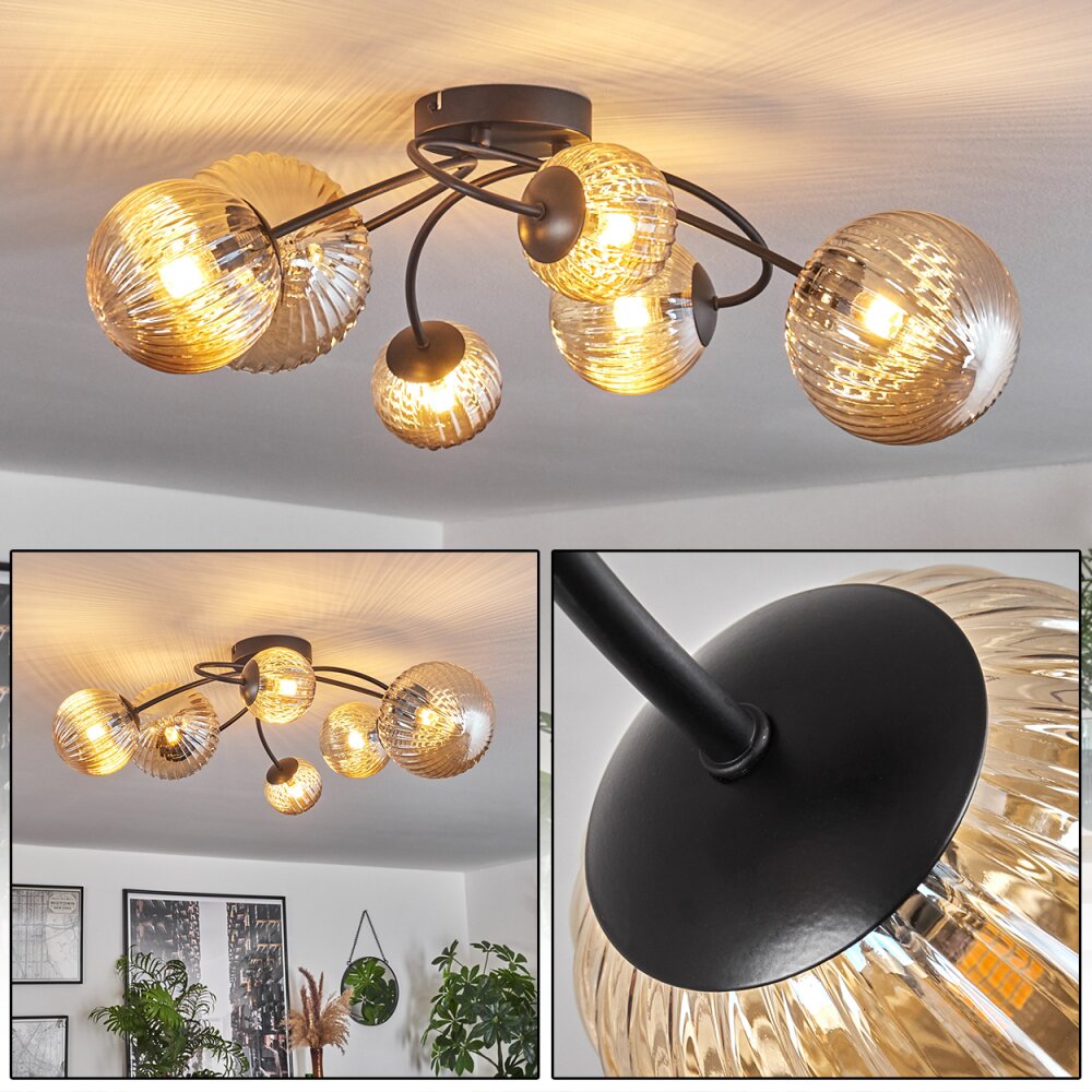 Chehalis Plafondlamp - Glas Amber, 6-lichts main product photo