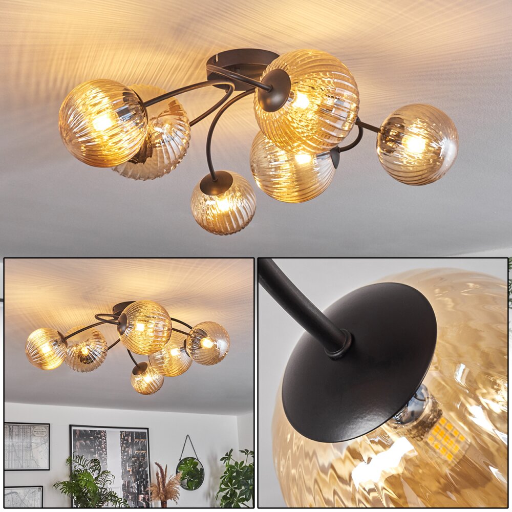 Chehalis Plafondlamp - Glas Amber, 6-lichts main product photo