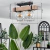 Montgomery Plafondlamp - Glas Natuurlijke kleuren, Zwart, 2-lichts