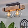 Montgomery Plafondlamp - Glas Natuurlijke kleuren, Zwart, 2-lichts