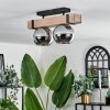 Montgomery Plafondlamp - Glas Natuurlijke kleuren, Zwart, 2-lichts