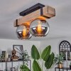 Montgomery Plafondlamp - Glas Natuurlijke kleuren, Zwart, 2-lichts