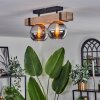 Montgomery Plafondlamp - Glas Natuurlijke kleuren, Zwart, 2-lichts