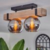 Montgomery Plafondlamp - Glas Natuurlijke kleuren, Zwart, 2-lichts