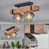 Montgomery Plafondlamp - Glas Natuurlijke kleuren, Zwart, 2-lichts