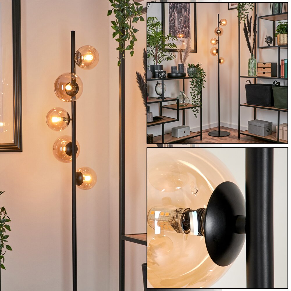 Remaisnil Staande lamp - Glas Amber, 5-lichts main product photo