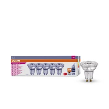 Osram set van 5 LED GU10 3,4 watt 2700 Kelvin 230 Lumen Osram set van 5 LED GU10 3,4 watt 2700 Kelvin 230 Lumen