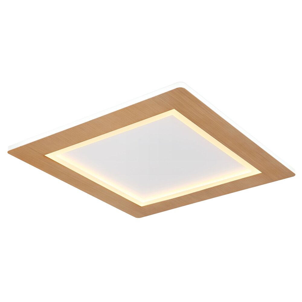Globo CLAY Plafondlamp LED houtlook, Wit, 1-licht main product photo
