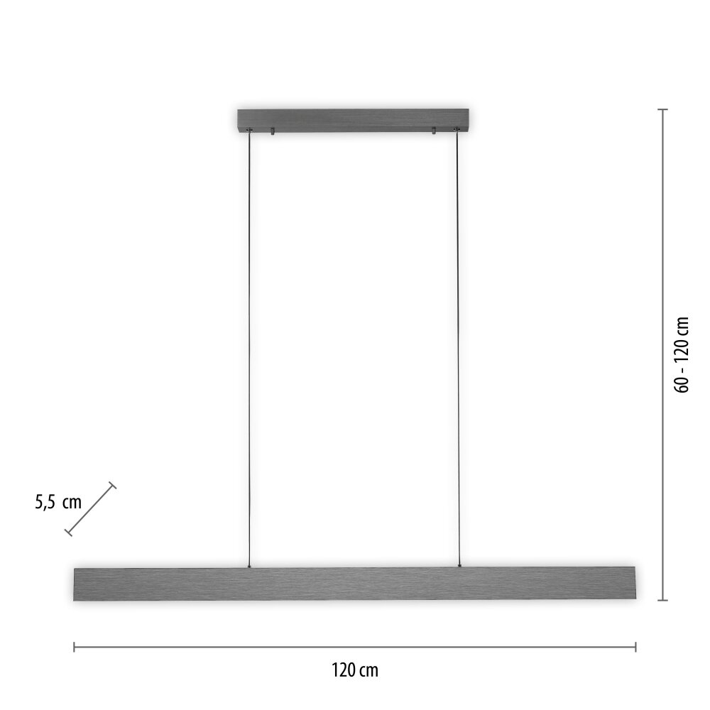 Paul-Neuhaus NANIA Hanglamp LED Grijs, 1-licht