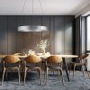 Paul-Neuhaus PURE E-CLIPSE Hanglamp LED Zilver, 2-lichts, Afstandsbediening
