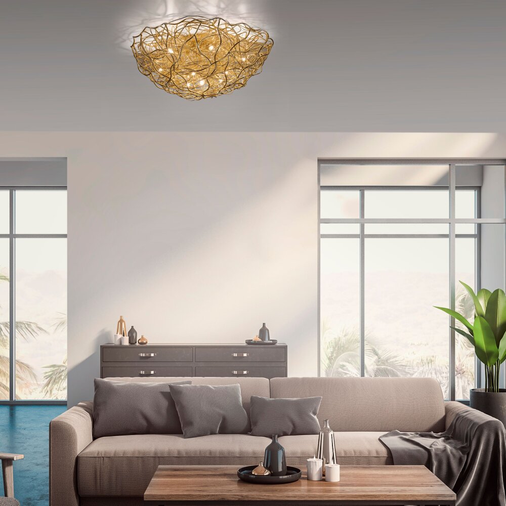 Paul-Neuhaus SAREA Plafondlamp Goud, 10-lichts main product photo