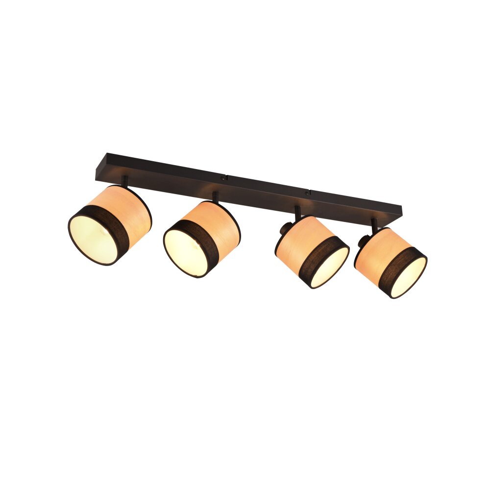 Reality BOLZANO Plafondlamp Zwart, 4-lichts main product photo