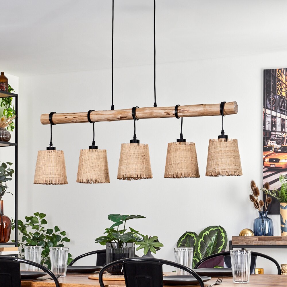 Soungou Hanglamp Natuurlijke kleuren, Zwart, 5-lichts