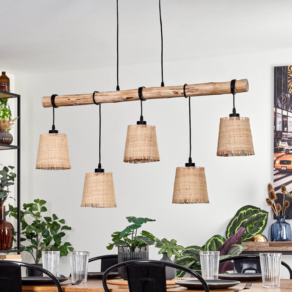 Soungou Hanglamp Natuurlijke kleuren, Zwart, 5-lichts