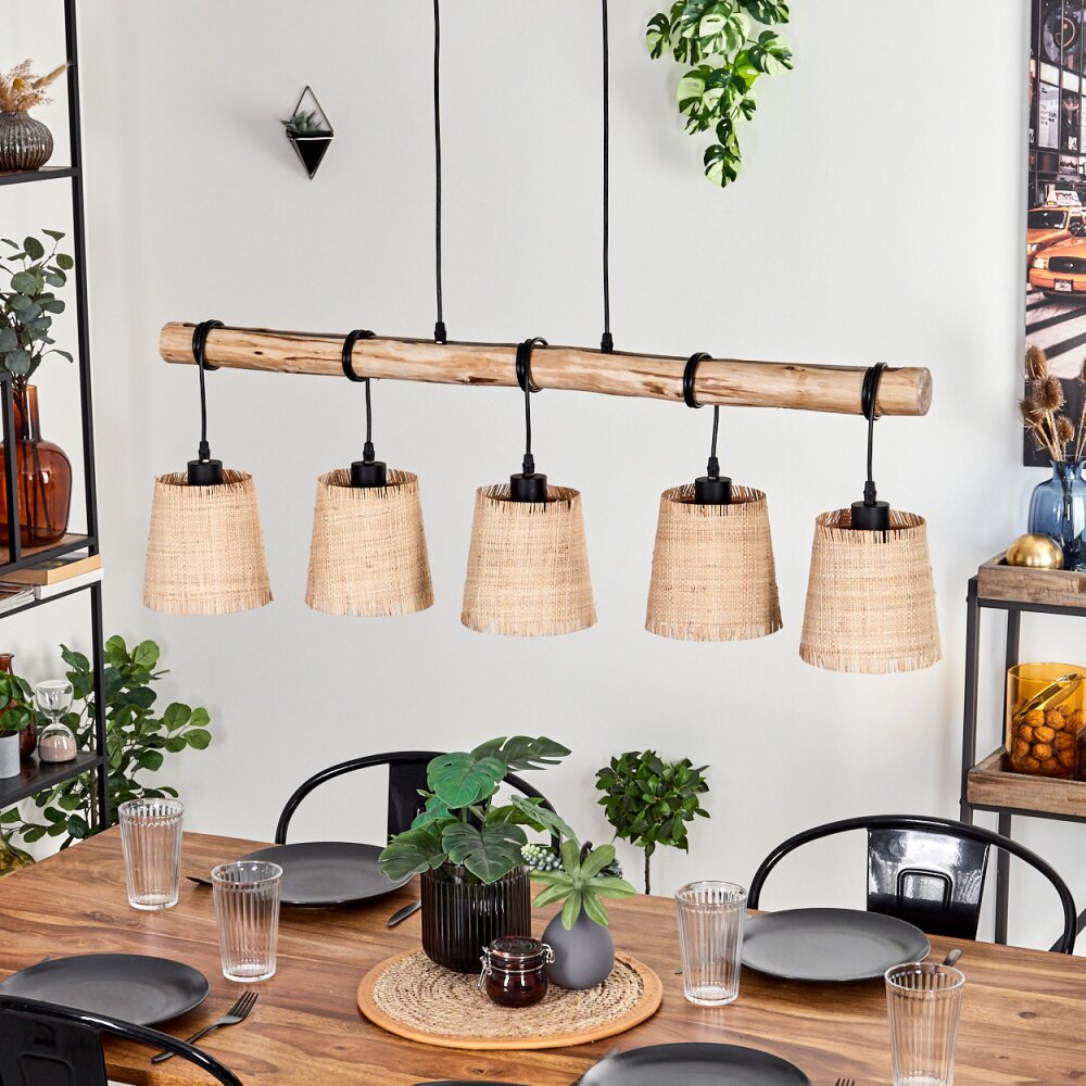 Soungou Hanglamp Natuurlijke kleuren, Zwart, 5-lichts