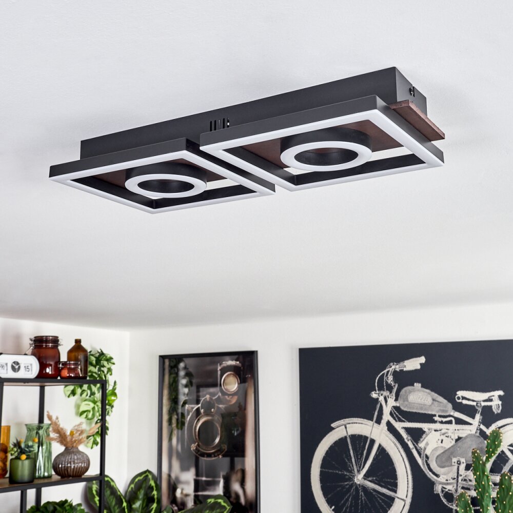 Taboneira Plafondlamp LED Donkerbruin, Zwart, 2-lichts