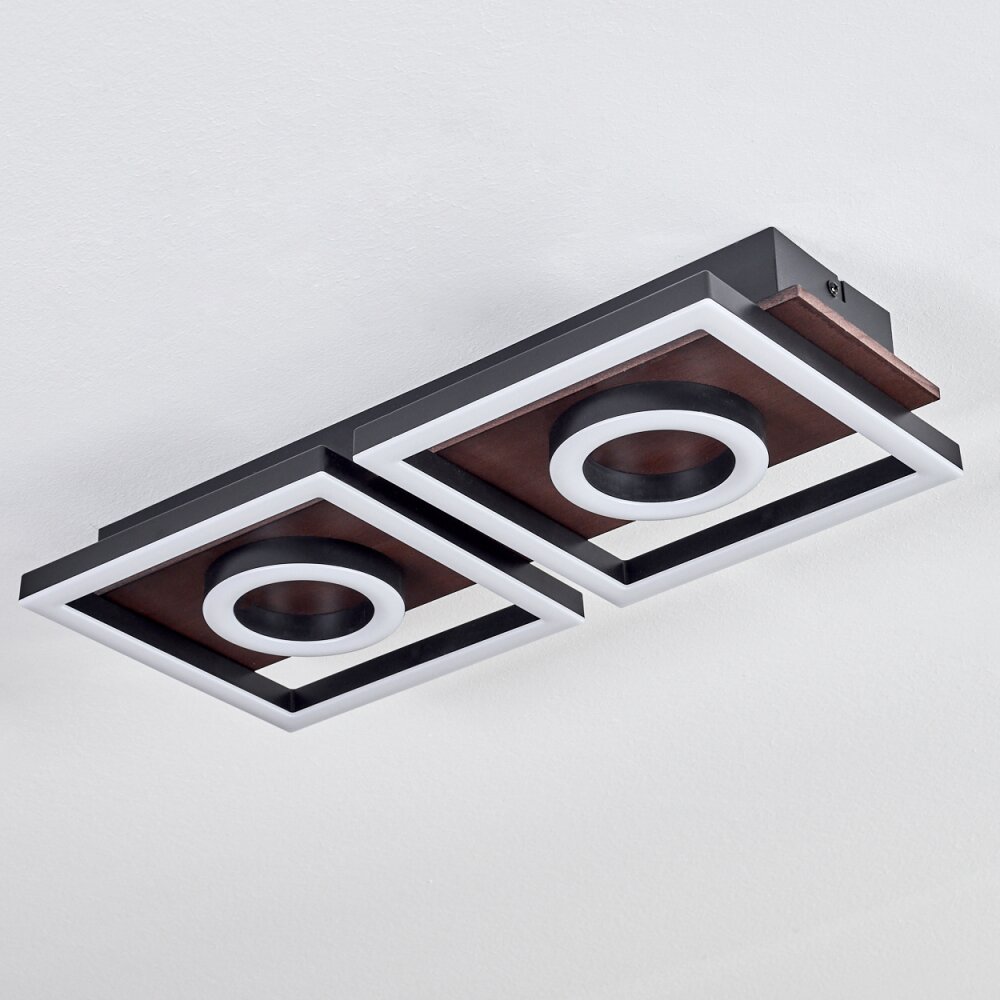 Taboneira Plafondlamp LED Donkerbruin, Zwart, 2-lichts