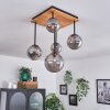 Chehalis Plafondlamp - Glas 10 cm, 12 cm, 15 cm Natuurlijke kleuren, Zwart, 5-lichts