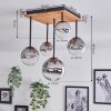 Chehalis Plafondlamp - Glas 10 cm, 12 cm, 15 cm Natuurlijke kleuren, Zwart, 5-lichts