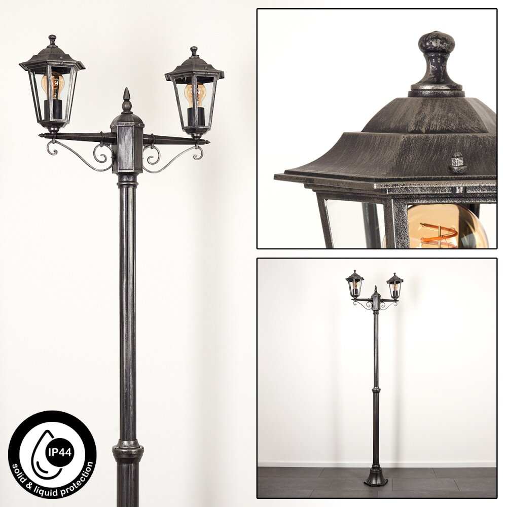 Loria Kandelaar Zwart, Zilver, 2-lichts main product photo