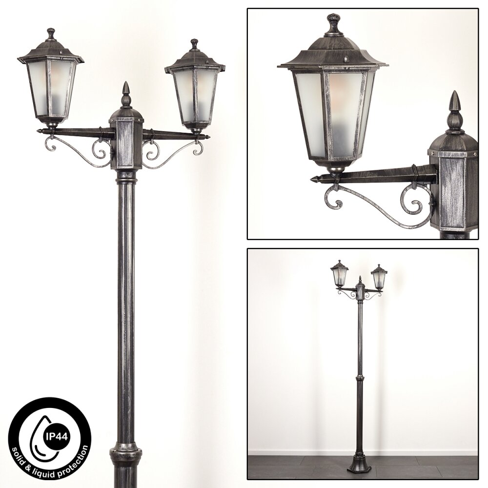 Loria Kandelaar Zwart, Zilver, 2-lichts main product photo