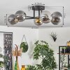 Chehalis Plafondlamp - Glas 10 cm Goud, Zwart, 6-lichts