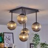 Chehalis Plafondlamp - Glas 12 cm Rookkleurig, 5-lichts