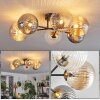 Chehalis Plafondlamp - Glas 15 cm Goud, Zwart, 6-lichts