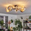 Chehalis Plafondlamp - Glas 15 cm Goud, Zwart, 6-lichts
