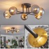 Chehalis Plafondlamp - Glas 10 cm Goud, Zwart, 6-lichts