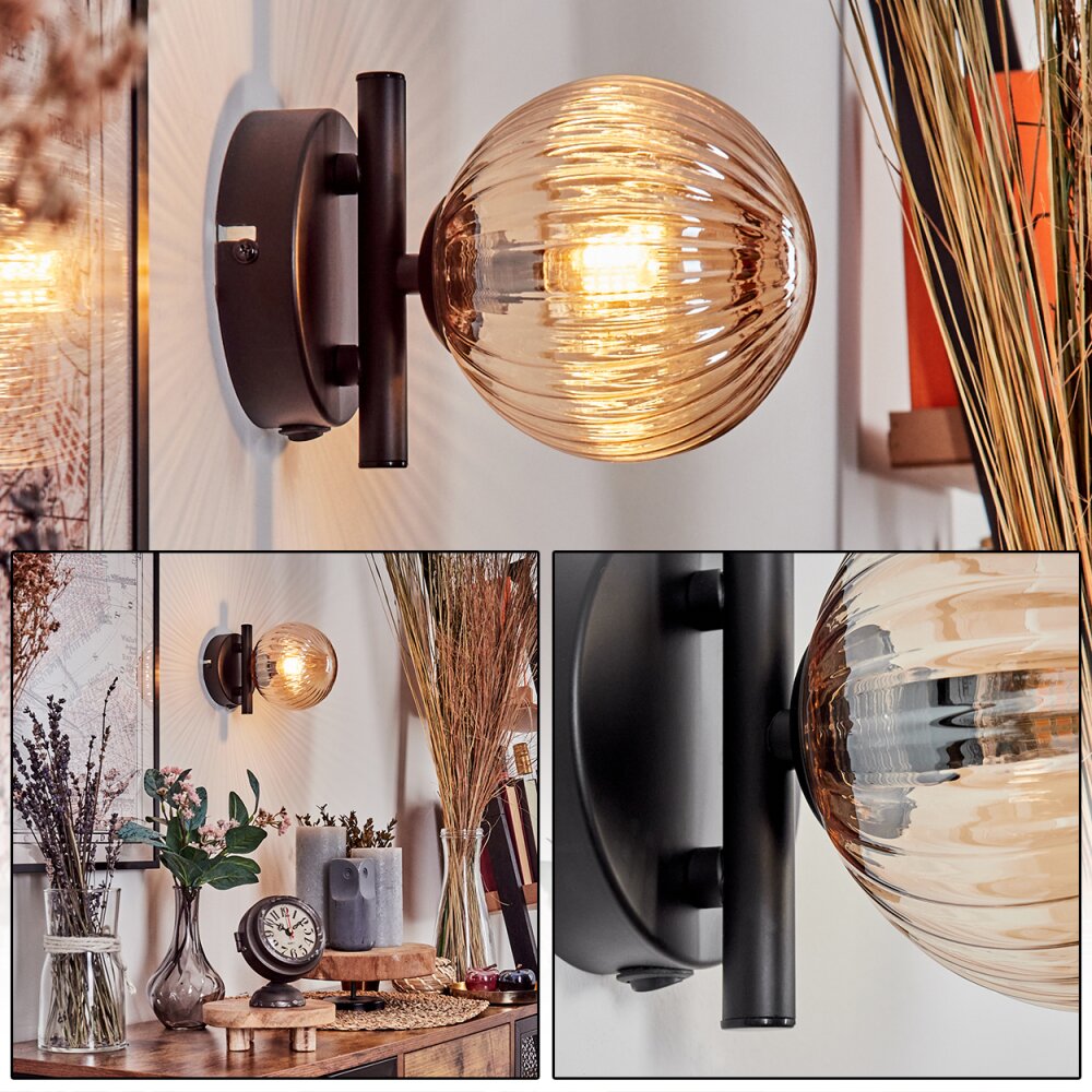 Chehalis Muurlamp - Glas 12 cm Amber, 1-licht main product photo