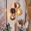 Chehalis Muurlamp - Glas 10 cm, 12 cm Amber, Rookkleurig, 3-lichts