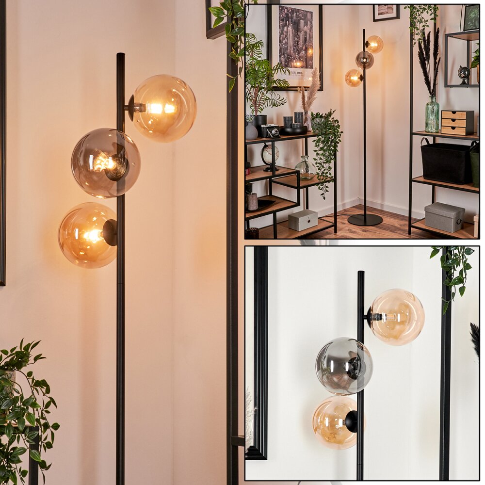 Remaisnil Staande lamp - Glas 15 cm Amber, Rookkleurig, 3-lichts main product photo